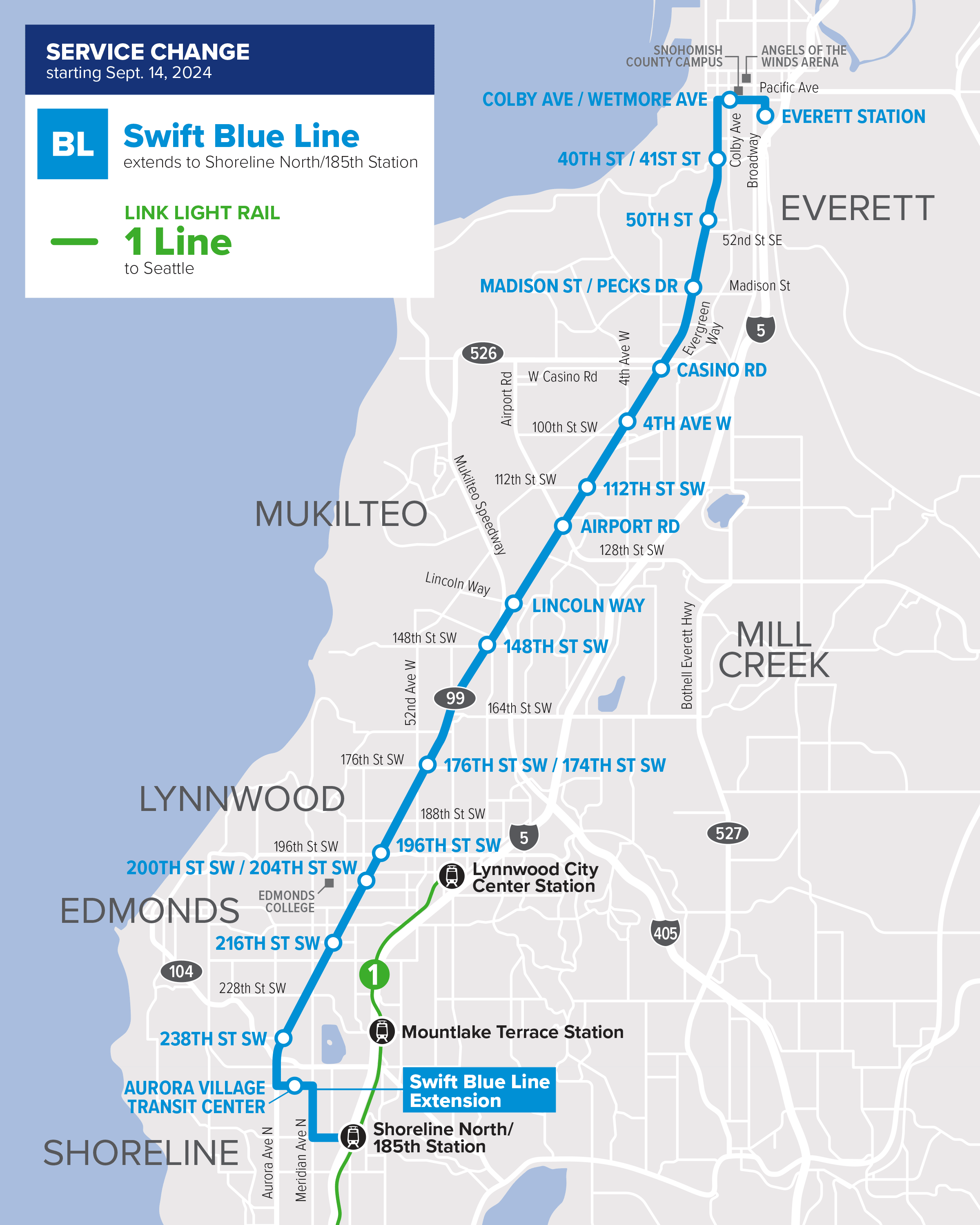 Swift Blue Line Map - Transit 2024 and Beyond