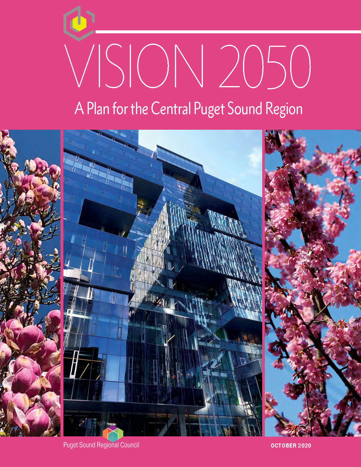 Cover of PSRC's VISION 2050 regional growth plan.