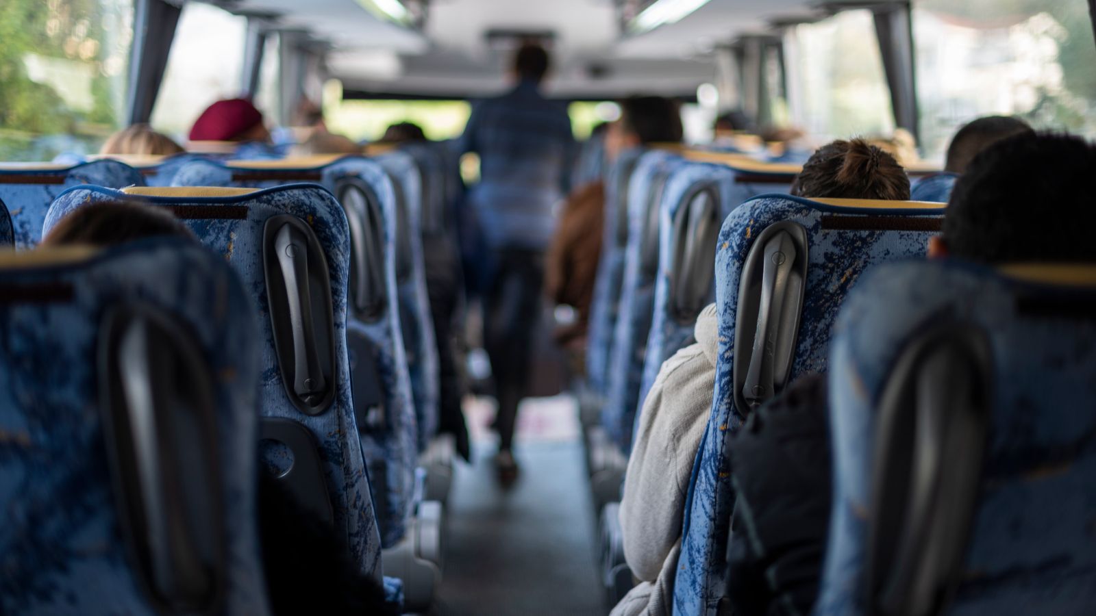 Bus full of passengers on a bus