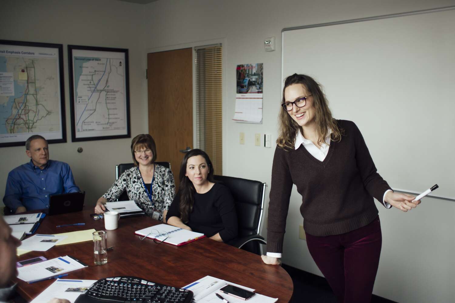 Community Transit staffers in a meeting