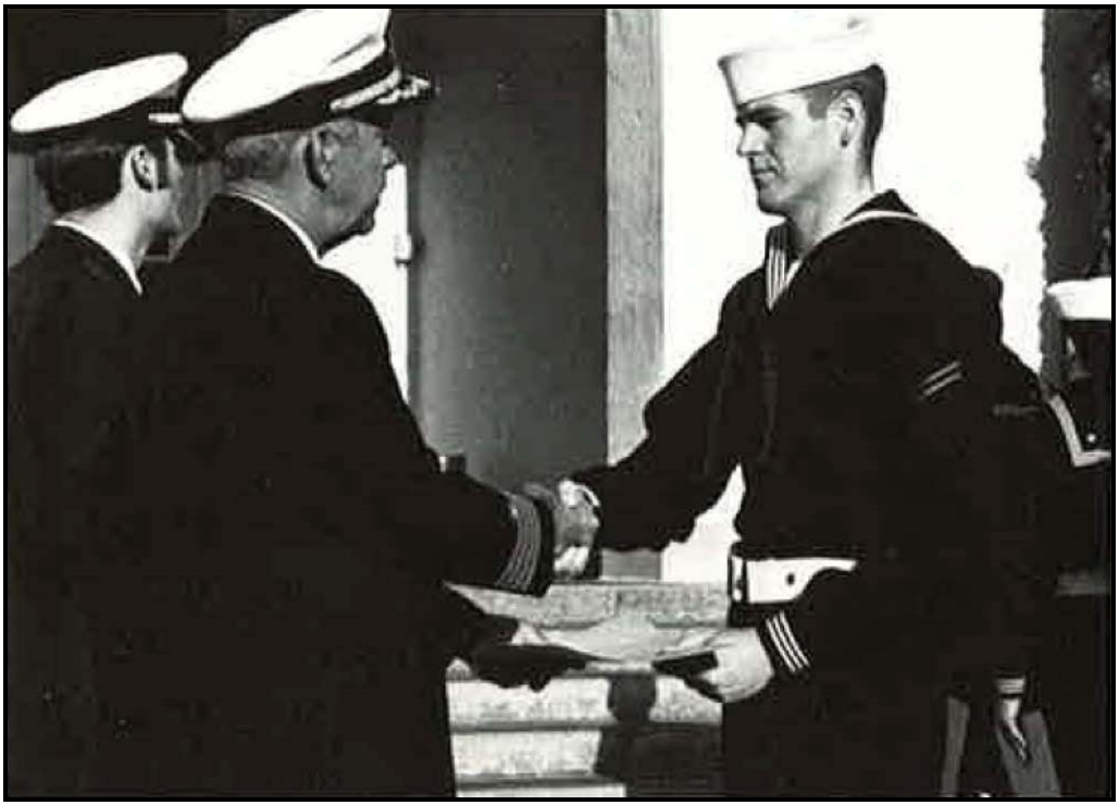 Dan Jerome is shown at an event during his time in the service. 