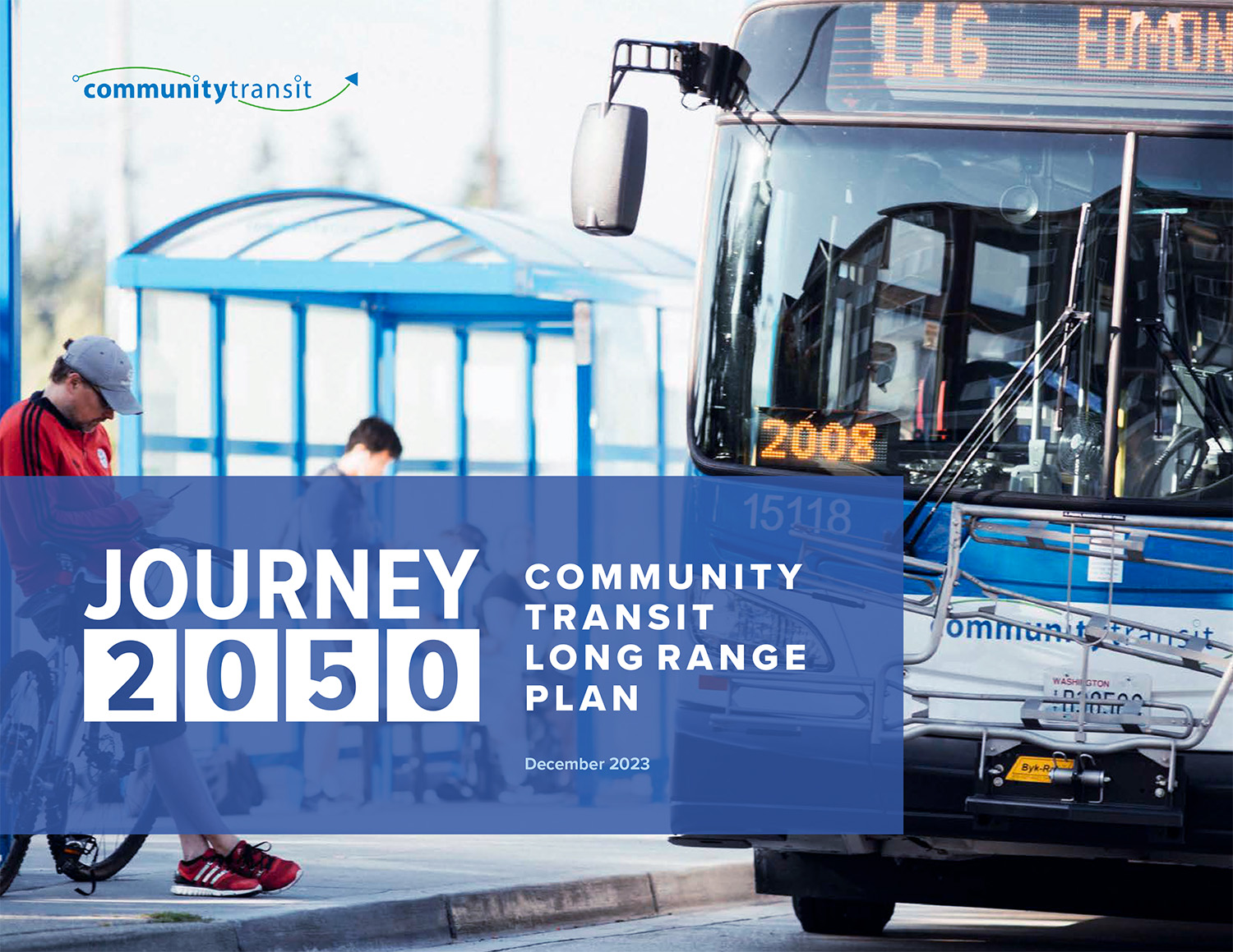 Cover image of the draft Journey 2050 Long Range Plan for Community Transit