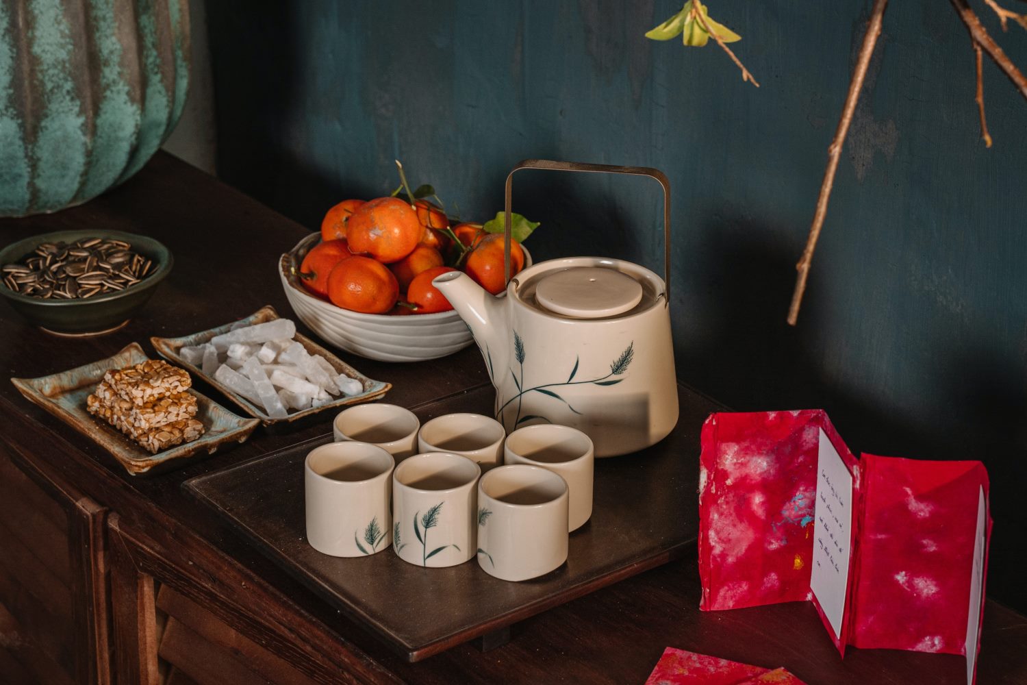 A table is set to celebrate Lunar New Year