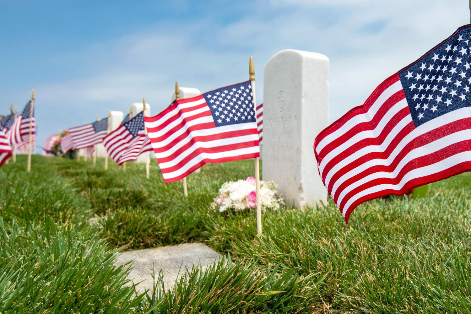 Flags mark graves for Memorial Day