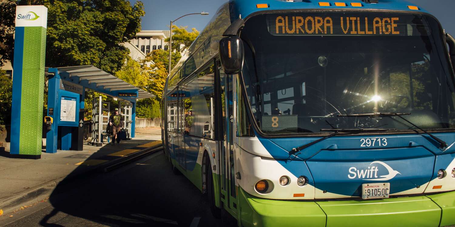 Community Transit Swift Blue bus