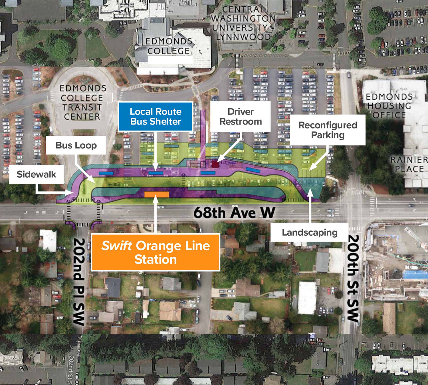 Graphic: Swift Orange LIne - Edmonds College Terminal
