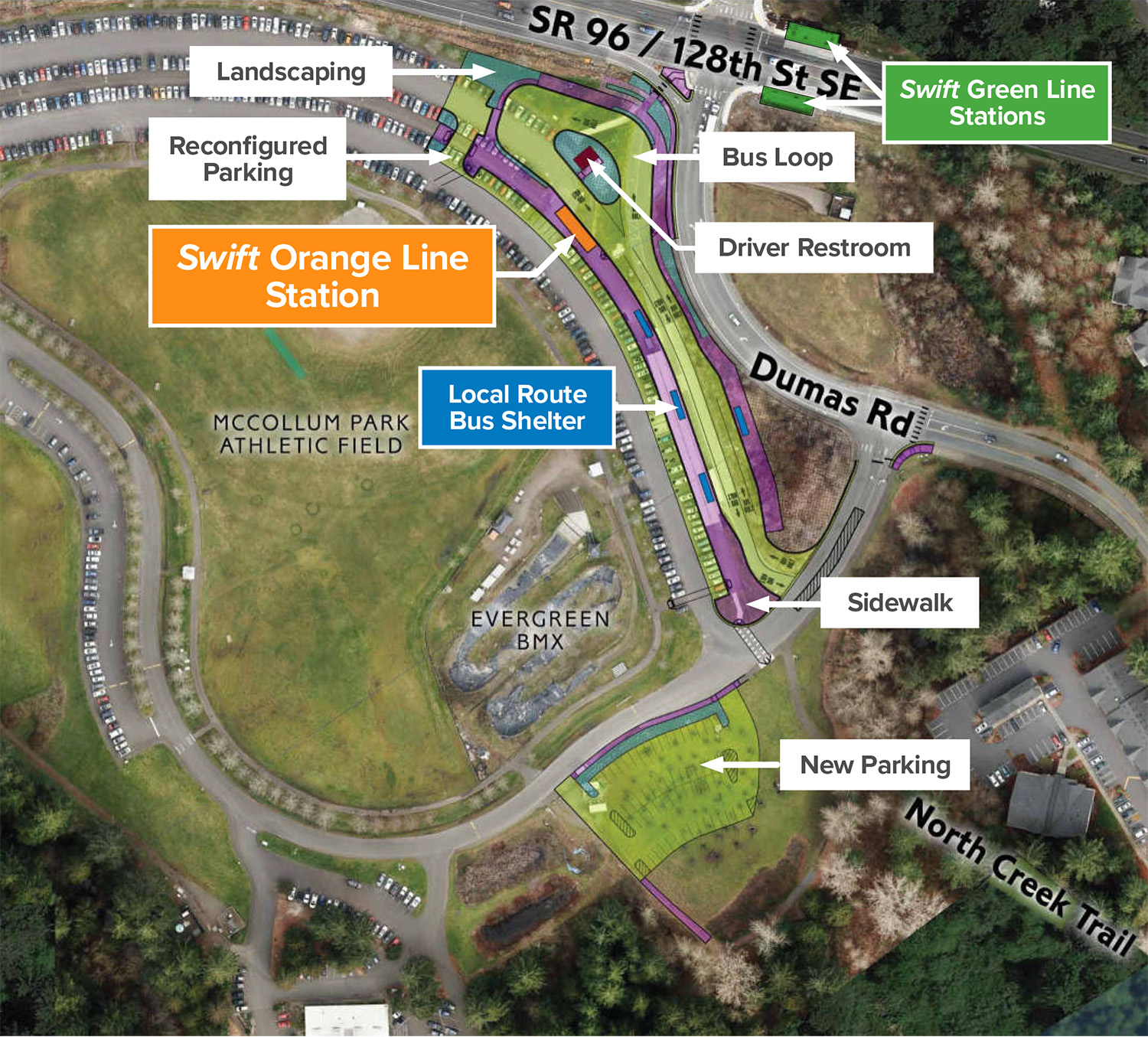 Graphic: Swift Orange Line Map - McCollum Park Terminal