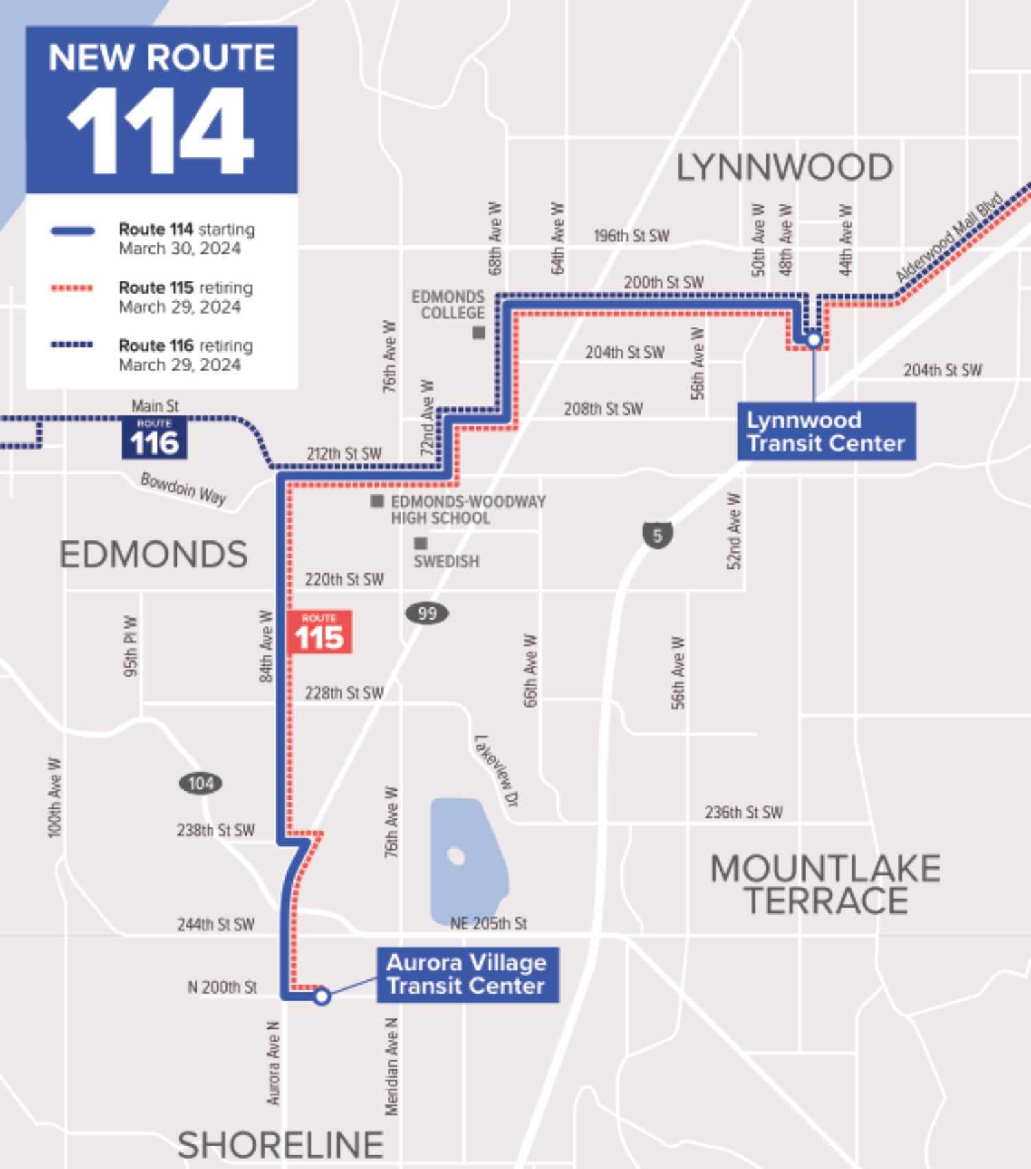 A map of the new route 114