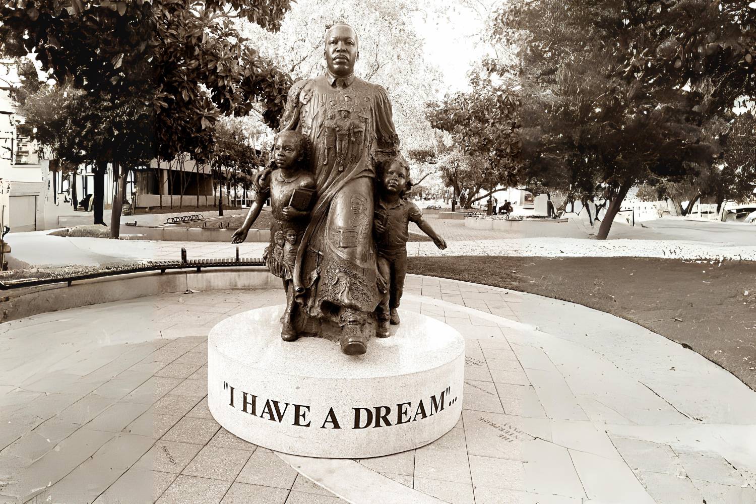 The "I have a dream" statue of Martin Luther King, Jr. located in Riverside, CA