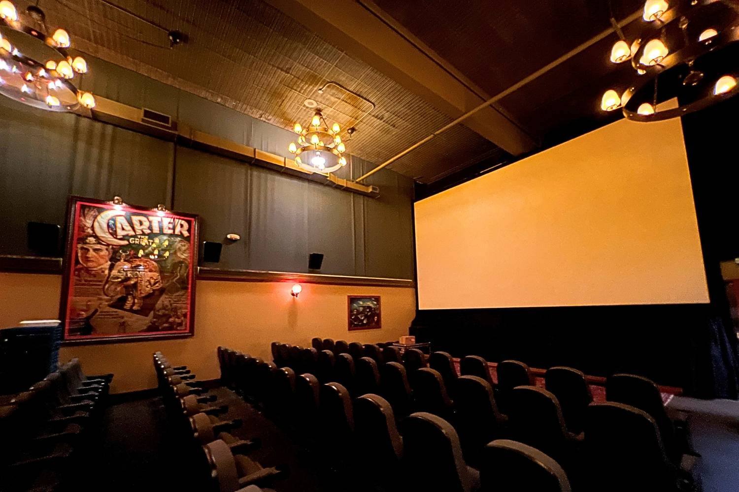 Interior shot of a movie theater