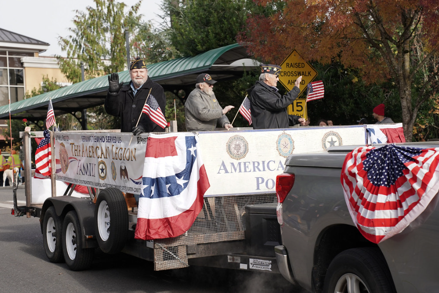 An American Legion float appears at the 2022 Mill Creek Veterans Day Parade. Photo provided by City of Mill Creek