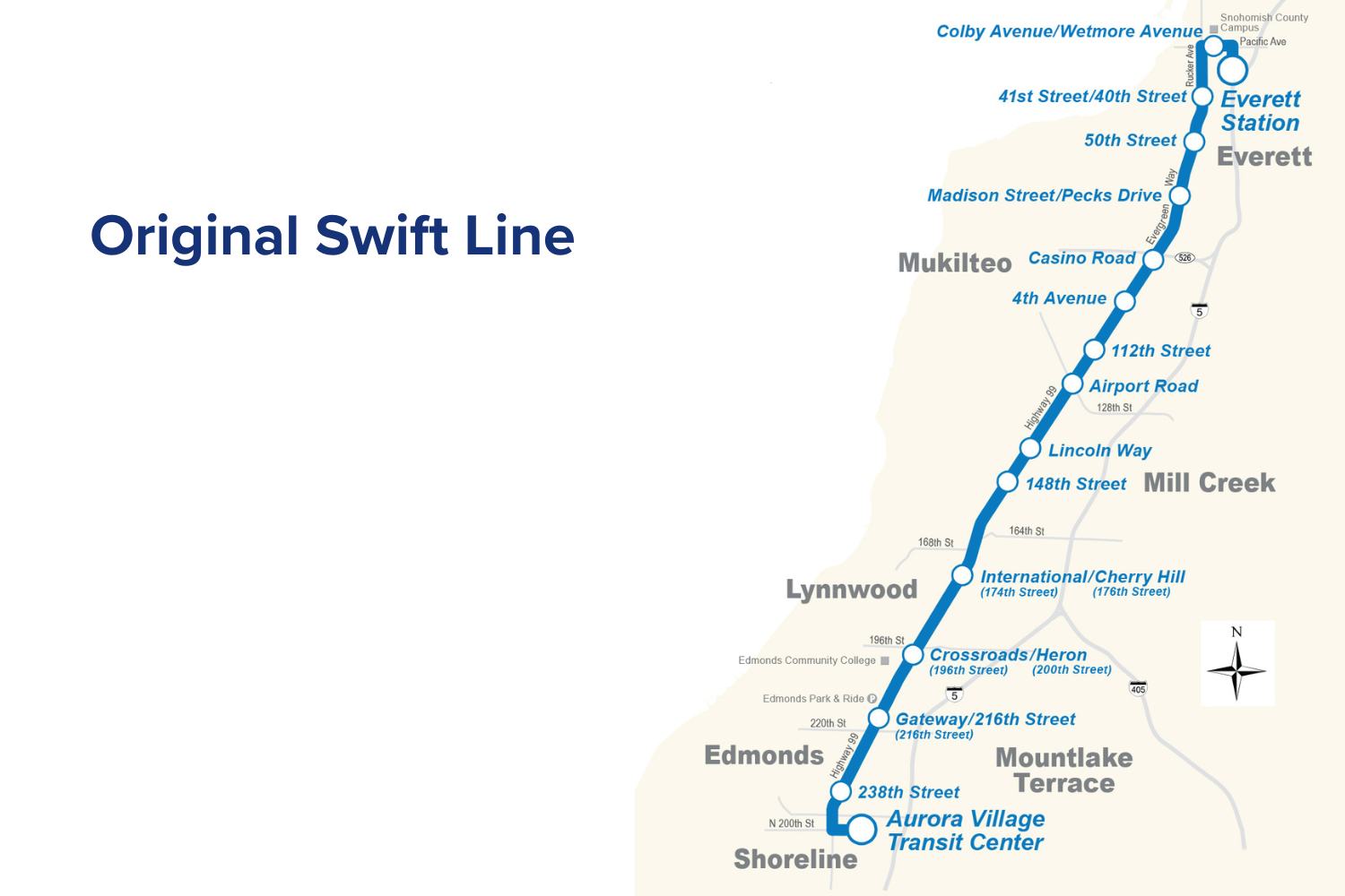 Original Swift Line route map A map showing the original Swift route which began on Nov. 30, 2009