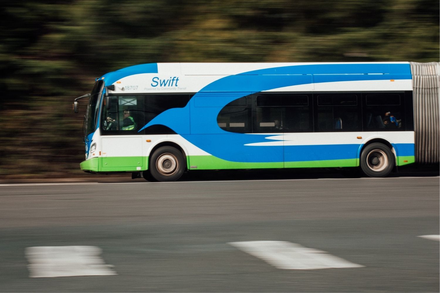 Swift bus on the road