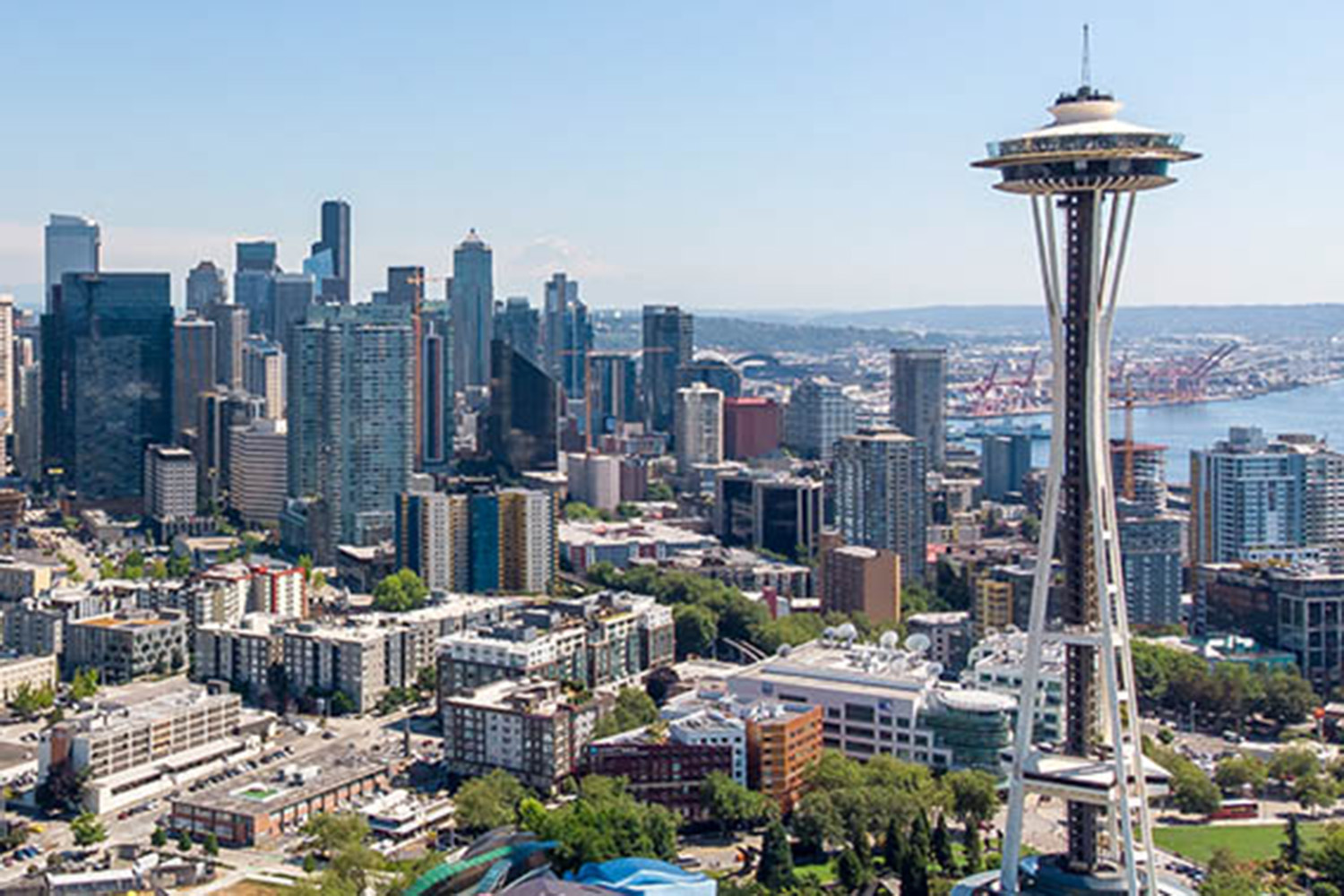 An image of the Seattle city skyline featuring the Space Needle