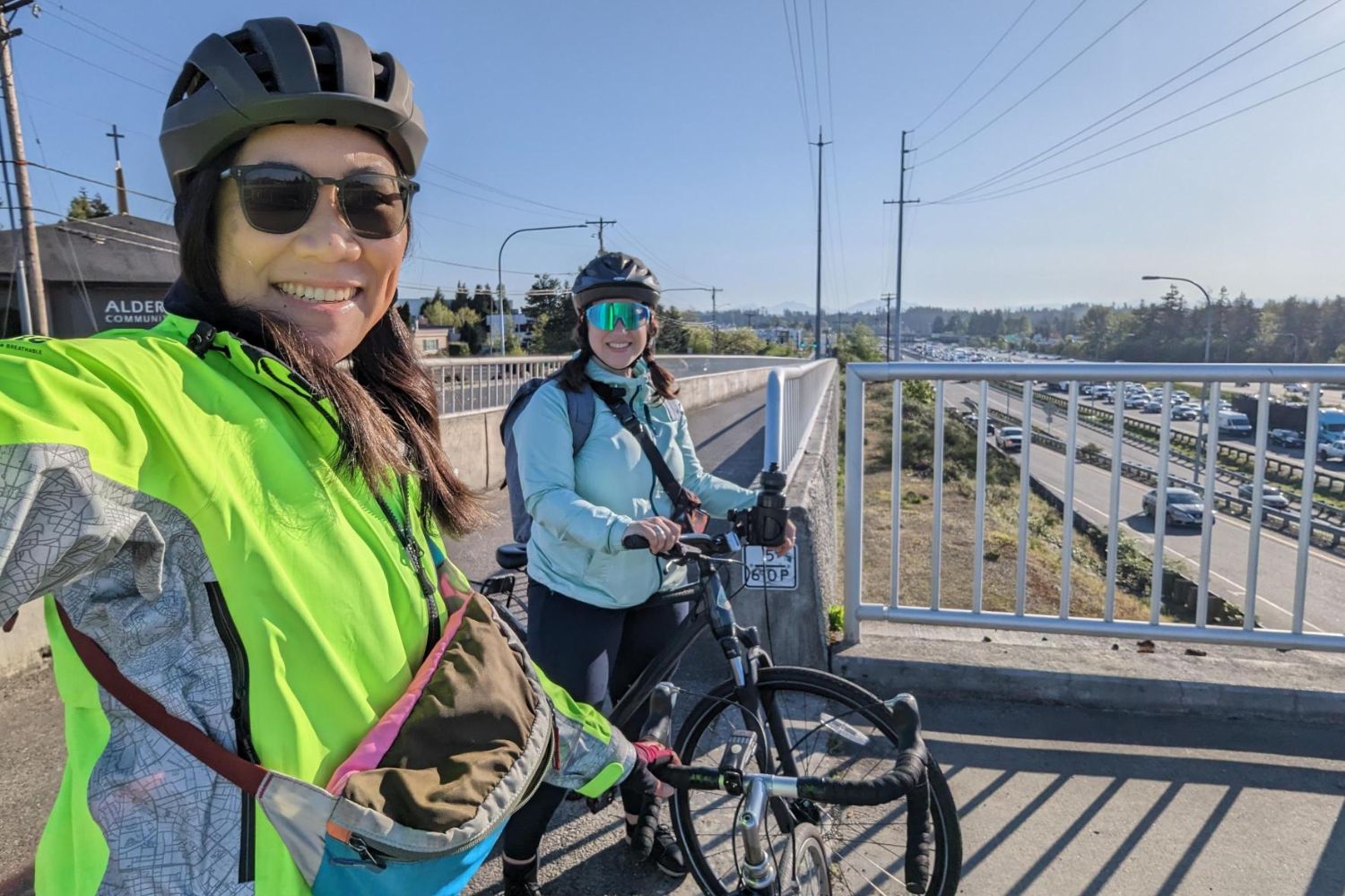 Smiling cyclists.