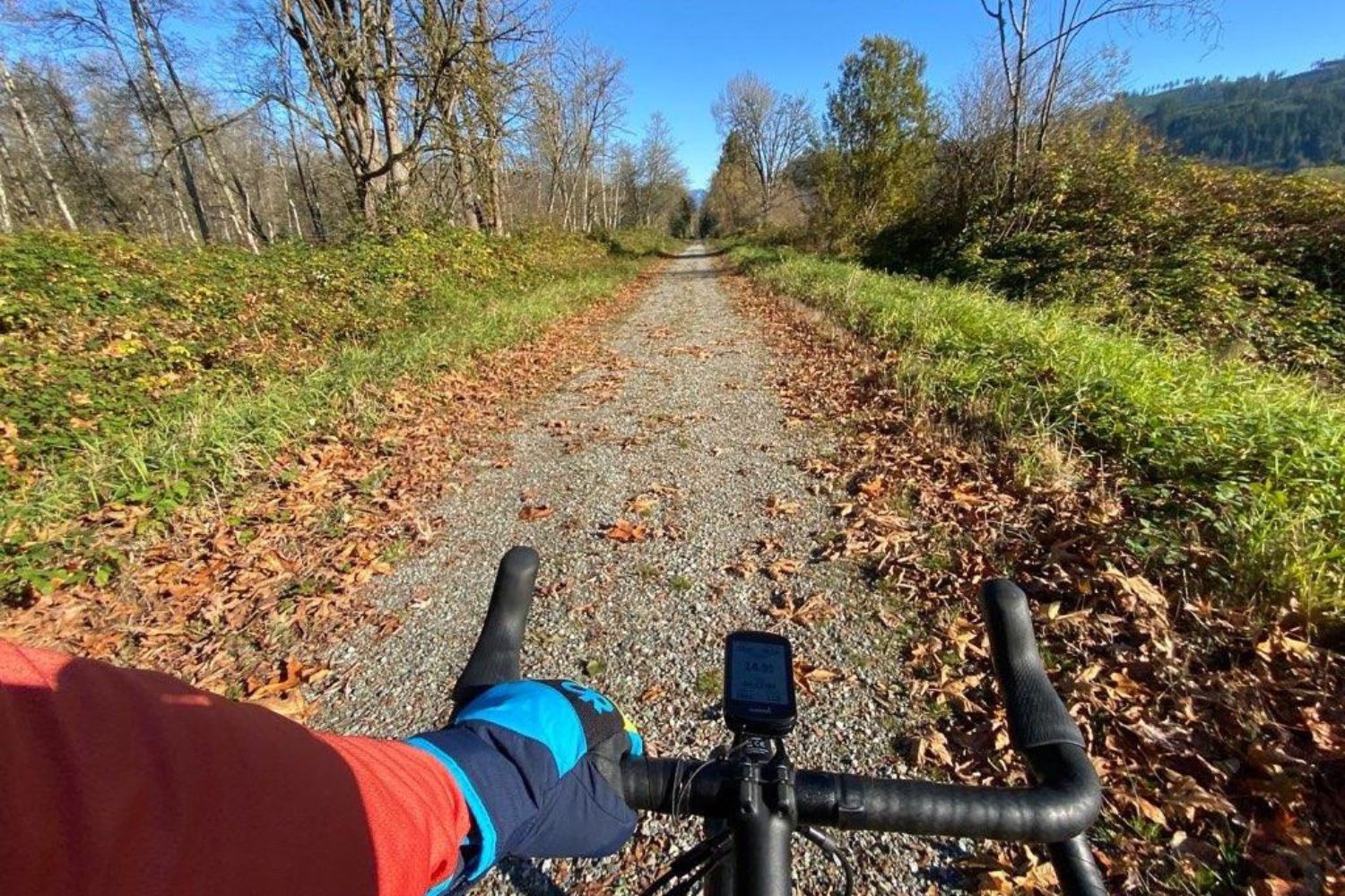 View from a bike on Airport Trail.