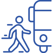 icon of person boarding bus