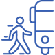 Boarding Bus-Black_Icon icon of person boarding bus