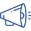 Blue megaphone icone Blue megaphone icone