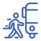 person boarding bus icon icon of person walking onto bus