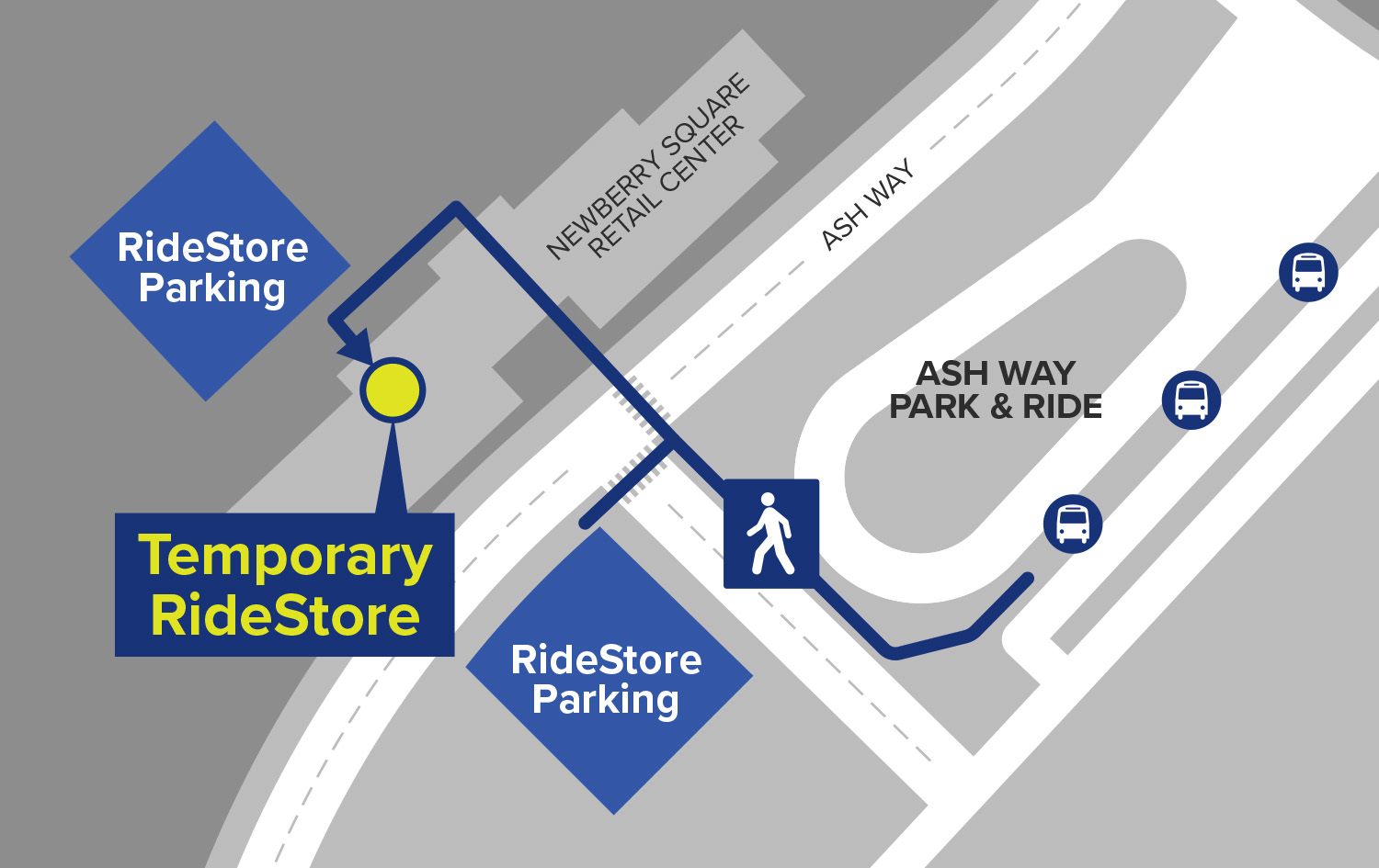 RideStore temporary location map