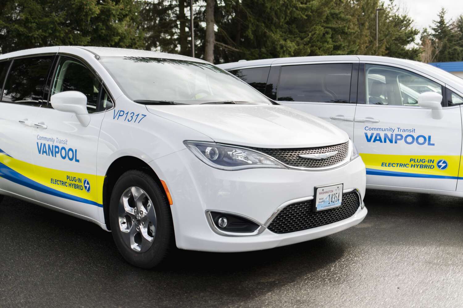 Vanpool vans ready to go