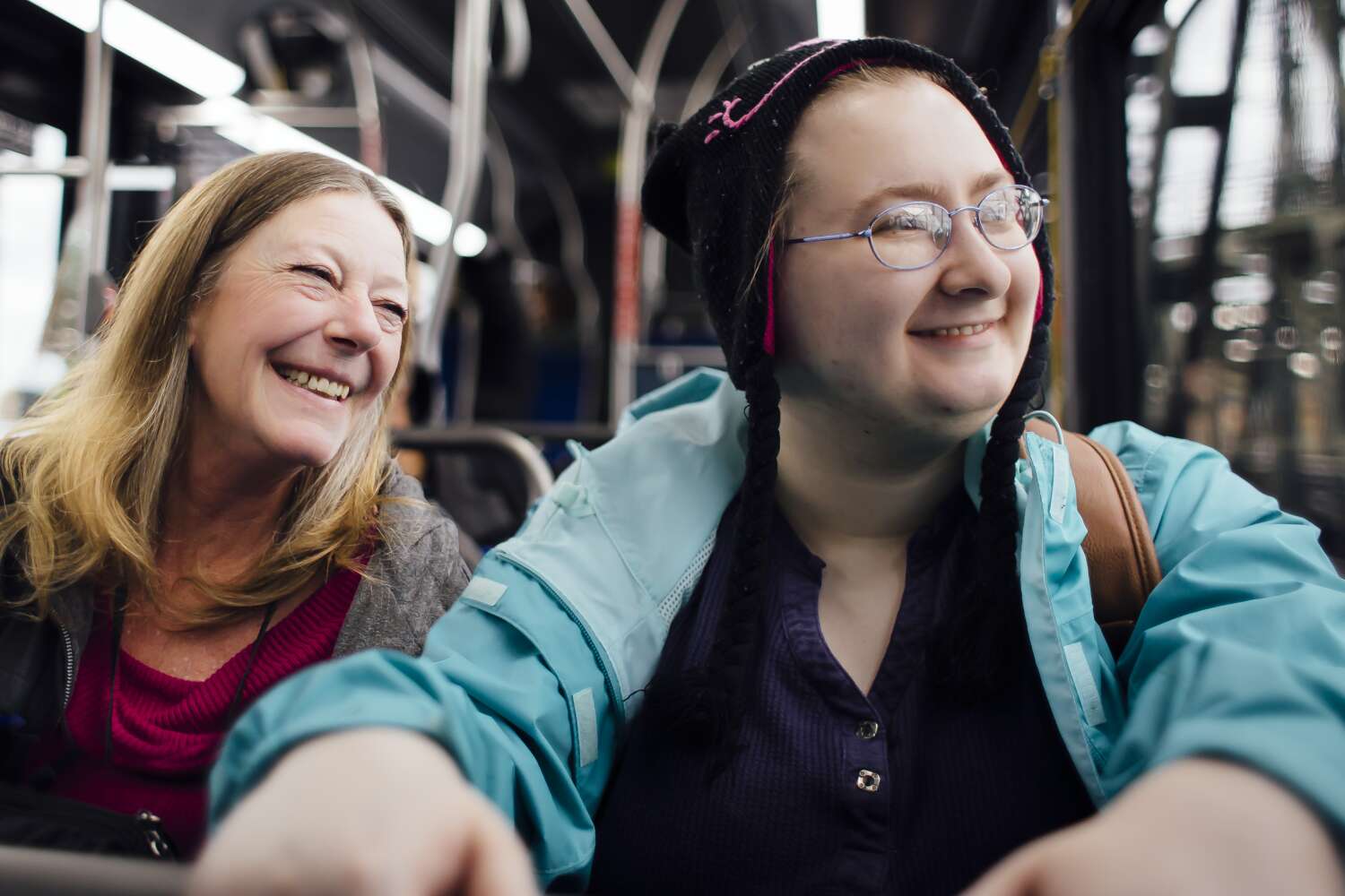 Rider learning how to ride the bus