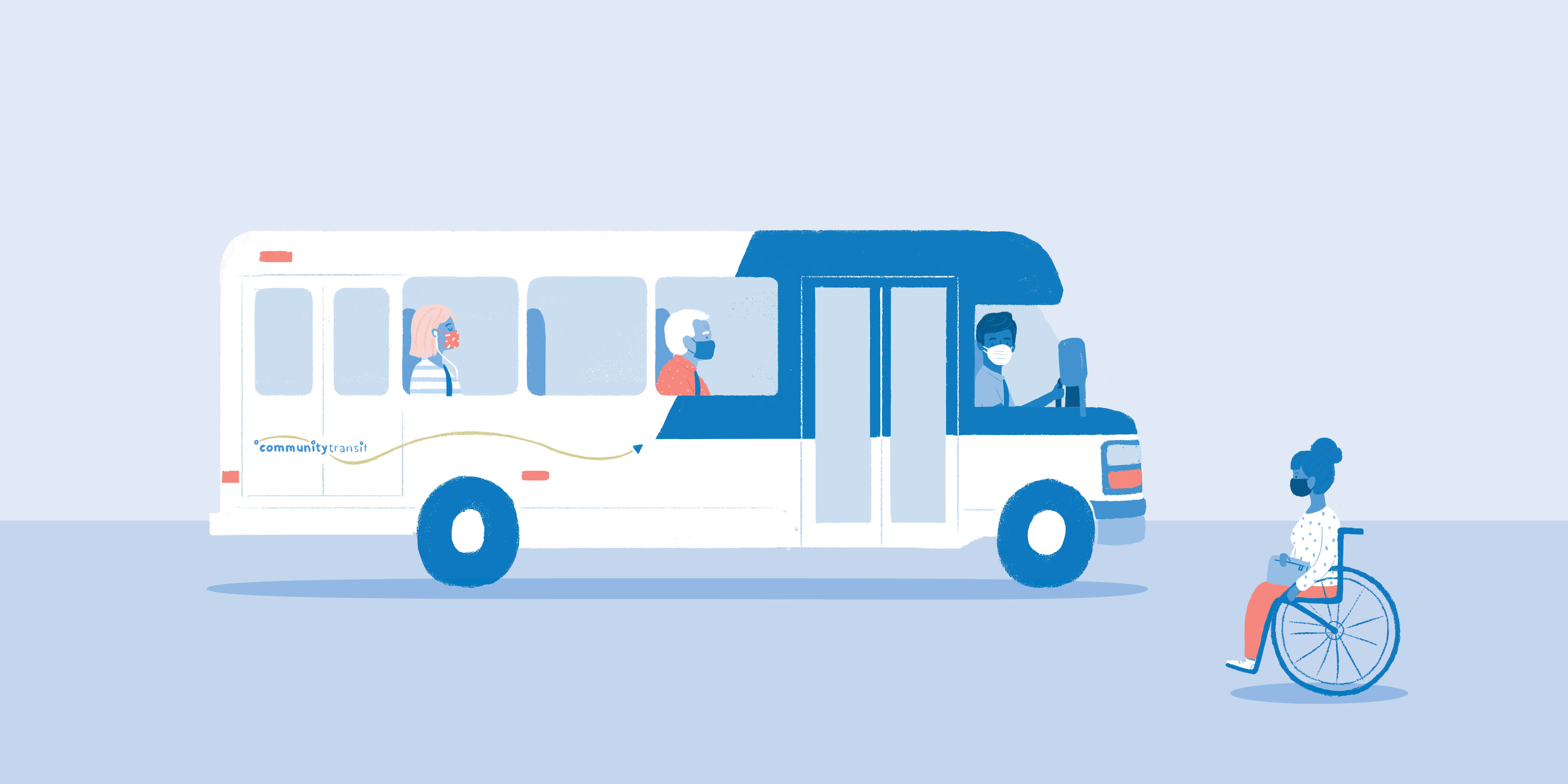 DART paratransit illustrated bus scene