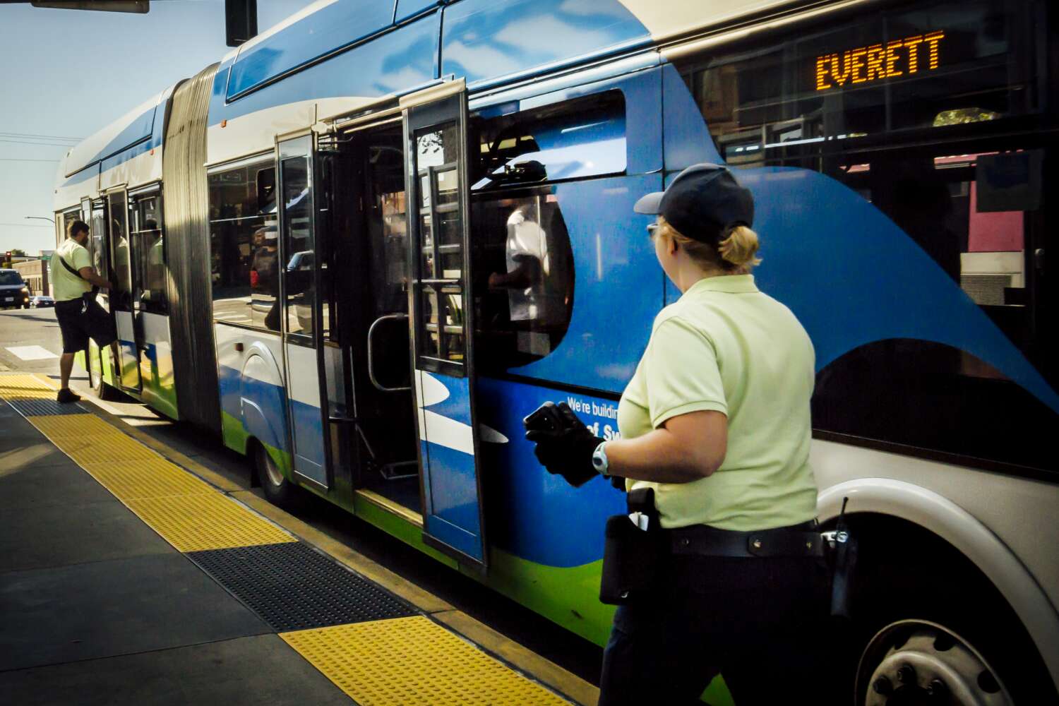 Community Transit Service Ambassadors board a bus