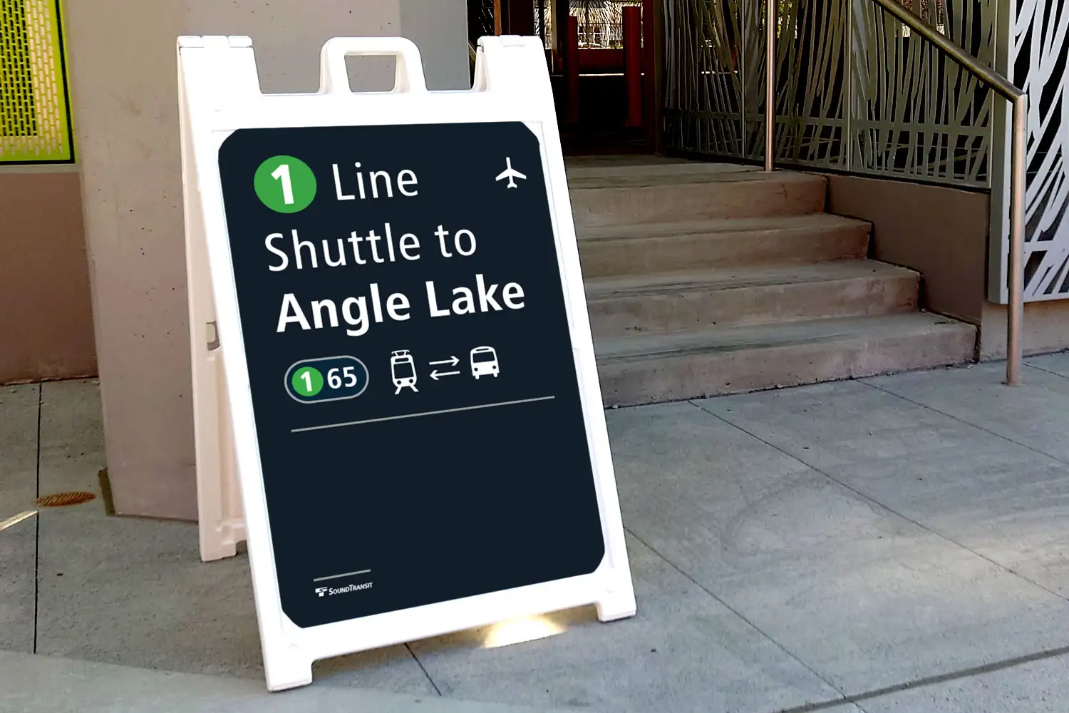 Temporary Link Shuttle signage to direct riders