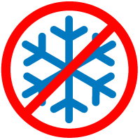 icon of a snowflake with a red strike through it