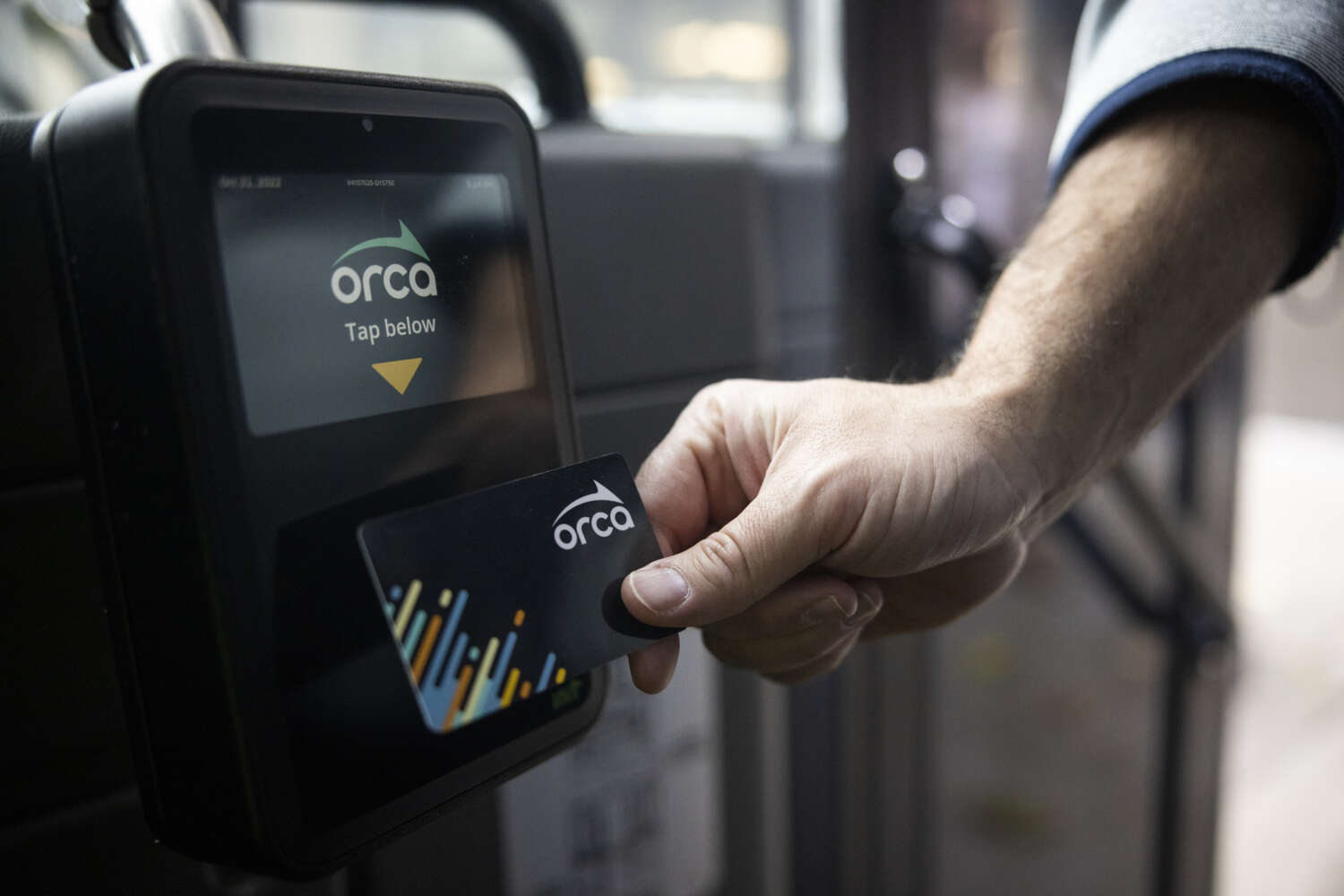 ORCA card being scanned on bus