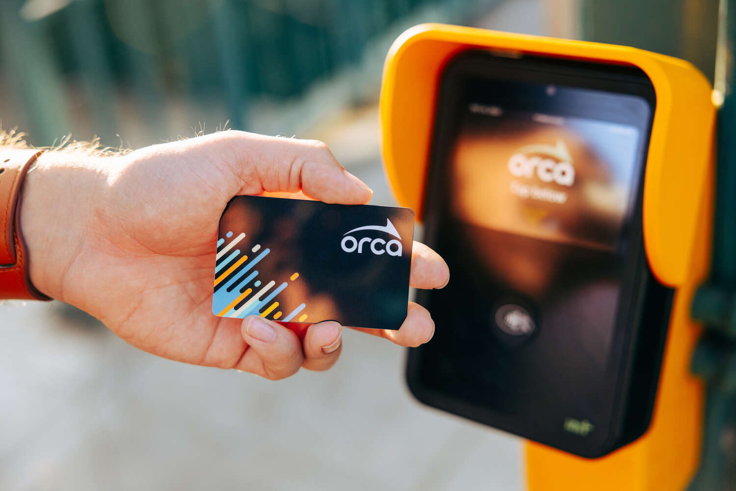 One Regional Card for All (ORCA) cards are accepted on most transit buses in the region and on Sounder, light rail, Seattle Streetcars, Washington State Ferries, and other transit options.