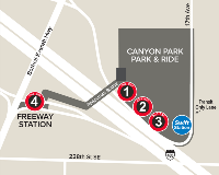 Map of Canyon Park & Ride