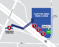 Map of Canyon Park & Ride