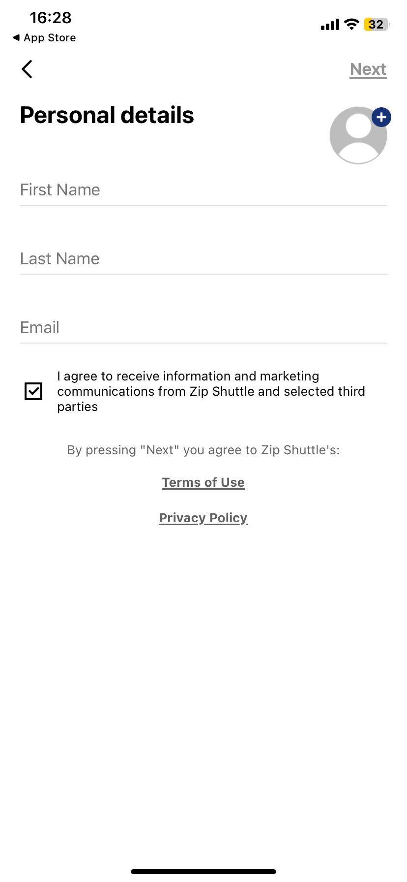 screenshot - create your account