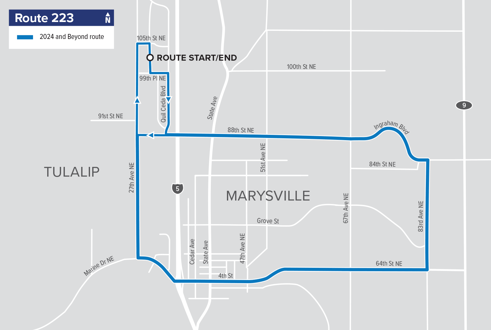 Route 223: Marysville – Quil Ceda (new route)