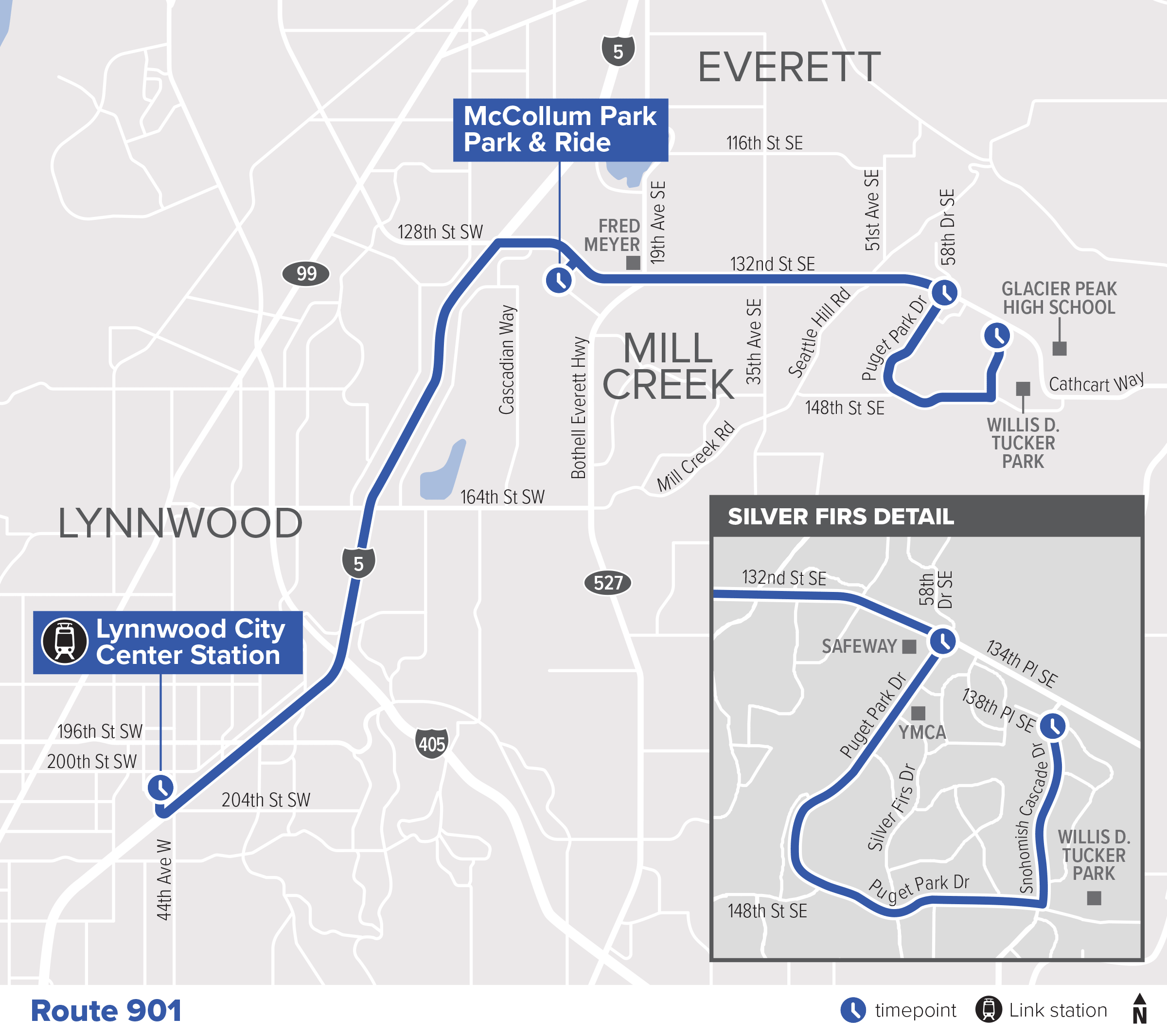 Route 901: Silver Firs – Lynnwood (new route)