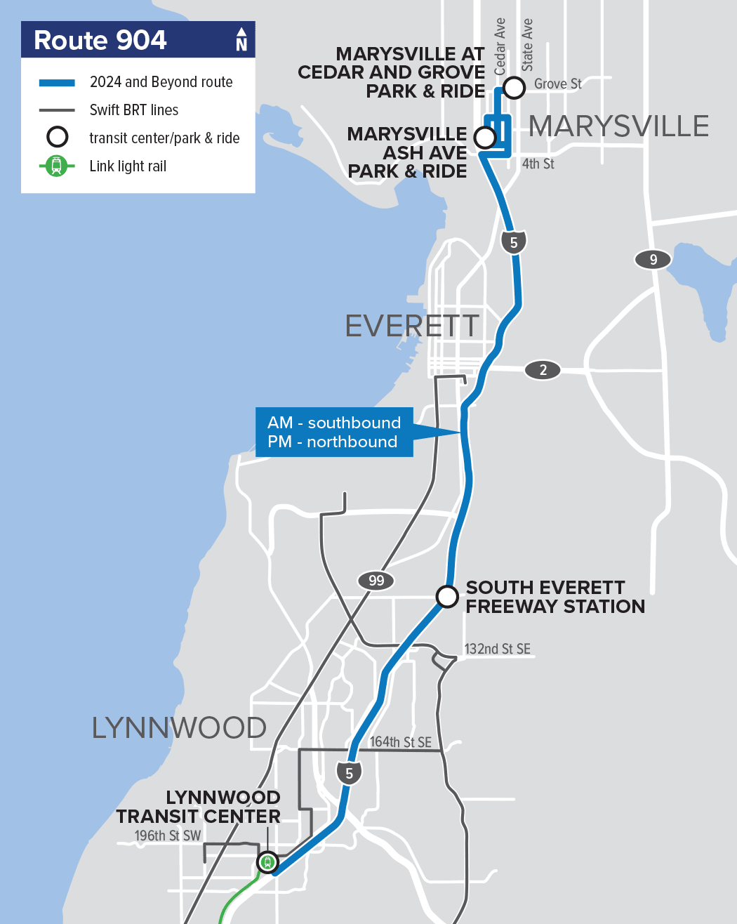 Route 904: Marysville – Lynnwood (new route)