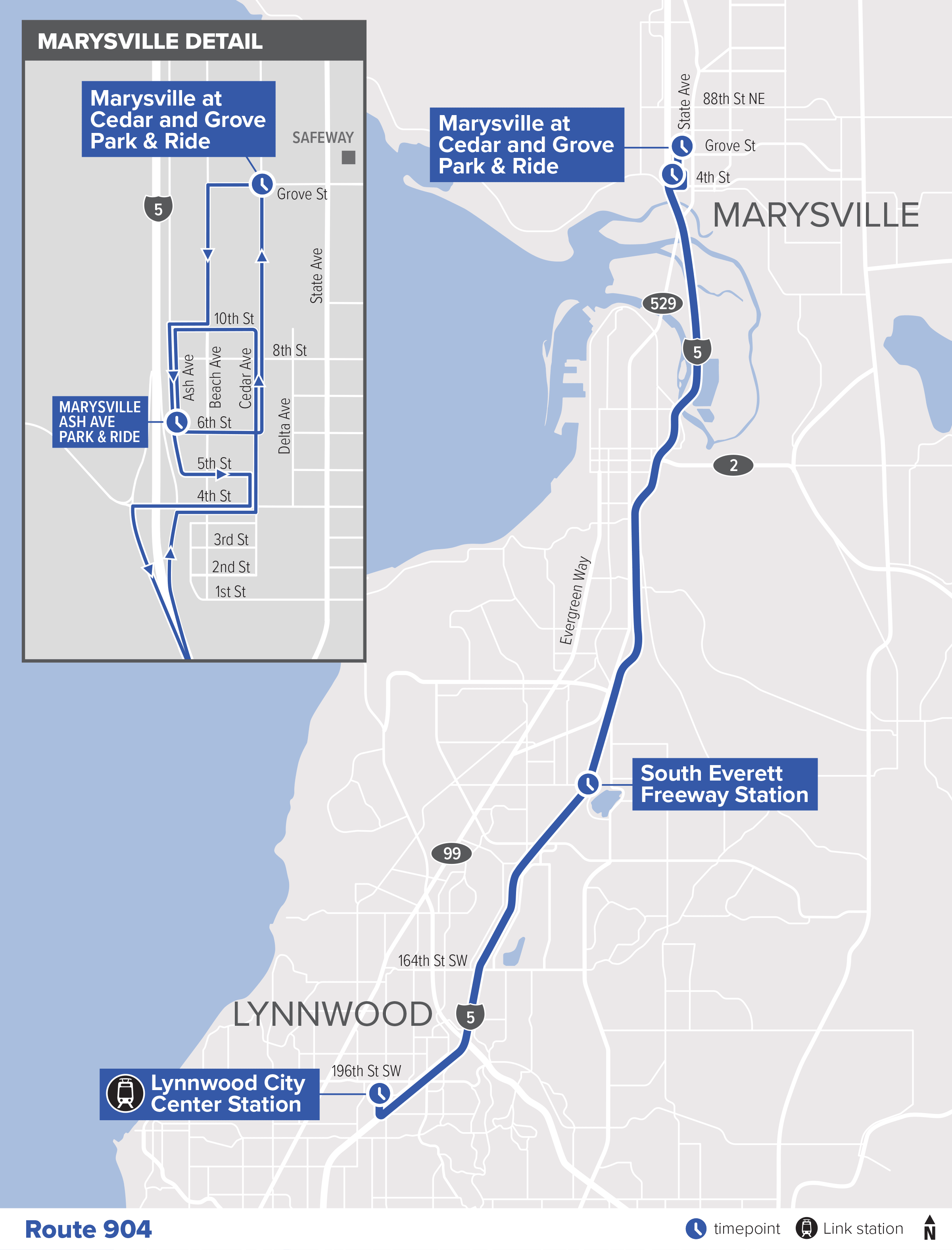 Route 904: Marysville – Lynnwood (new route)